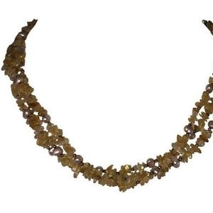 Citrine Freshwater Pearl and Sterling Silver Bead